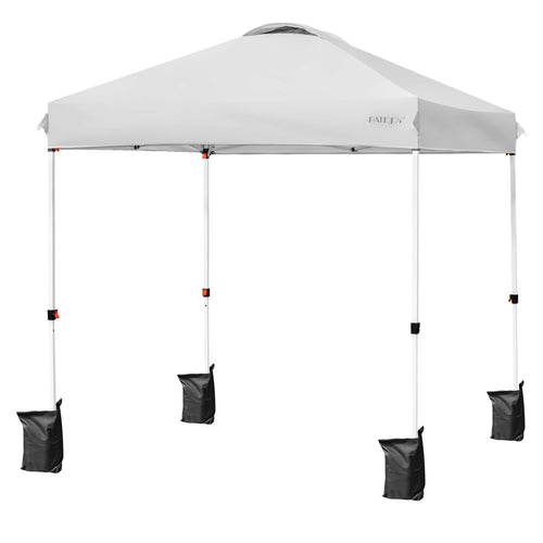 6.6 x 6.6 Feet Pop-Up Canopy Tent, With Roller Bag, Gray