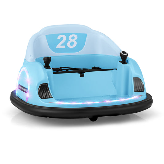 12V 360° Ride On Bumper Car, Remote Control, Light Blue Powered Ride On Toys Light Blue at Gallery Canada
