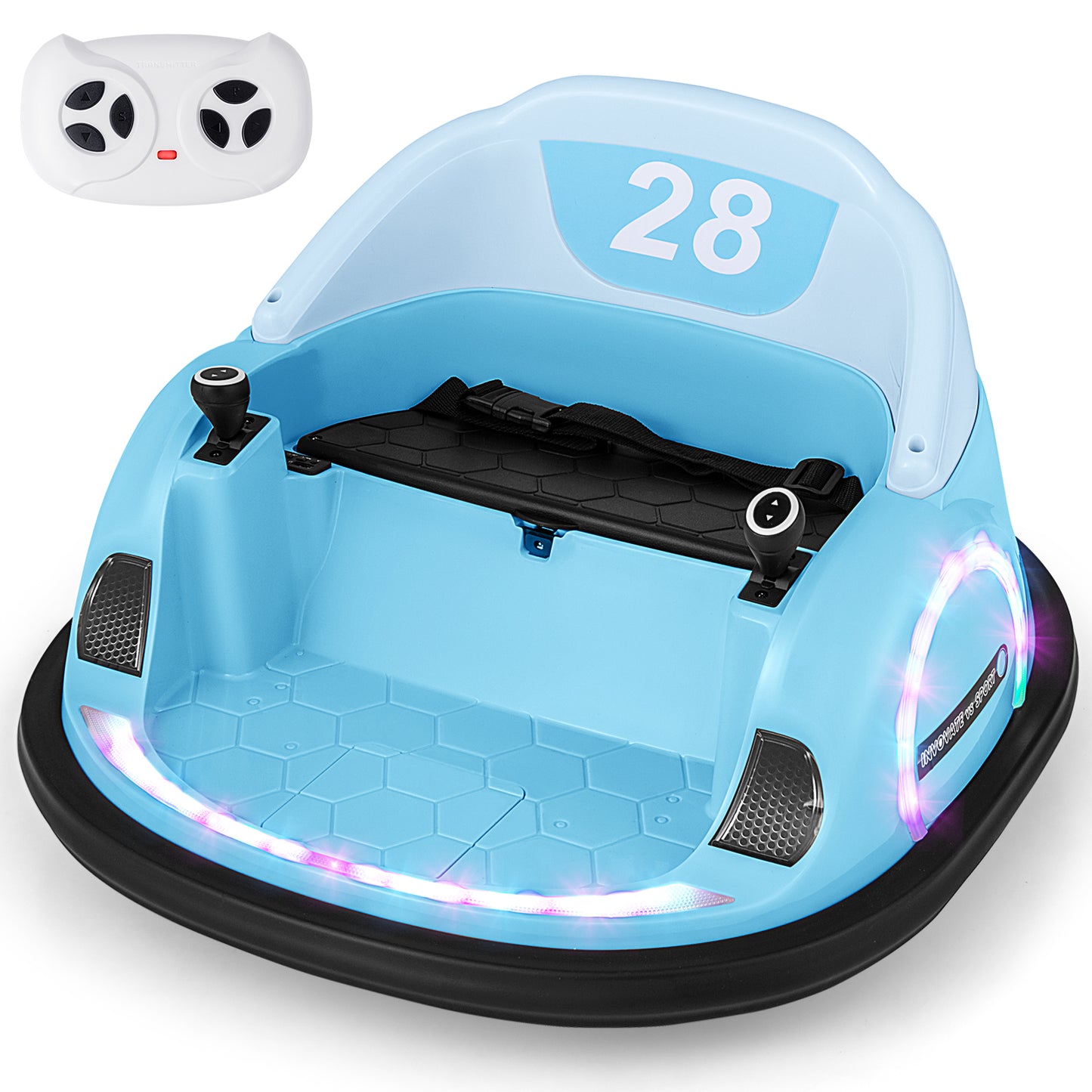 12V 360° Ride on Bumper Car for Toddlers with Remote Control, Light Blue Powered Ride On Toys at Gallery Canada