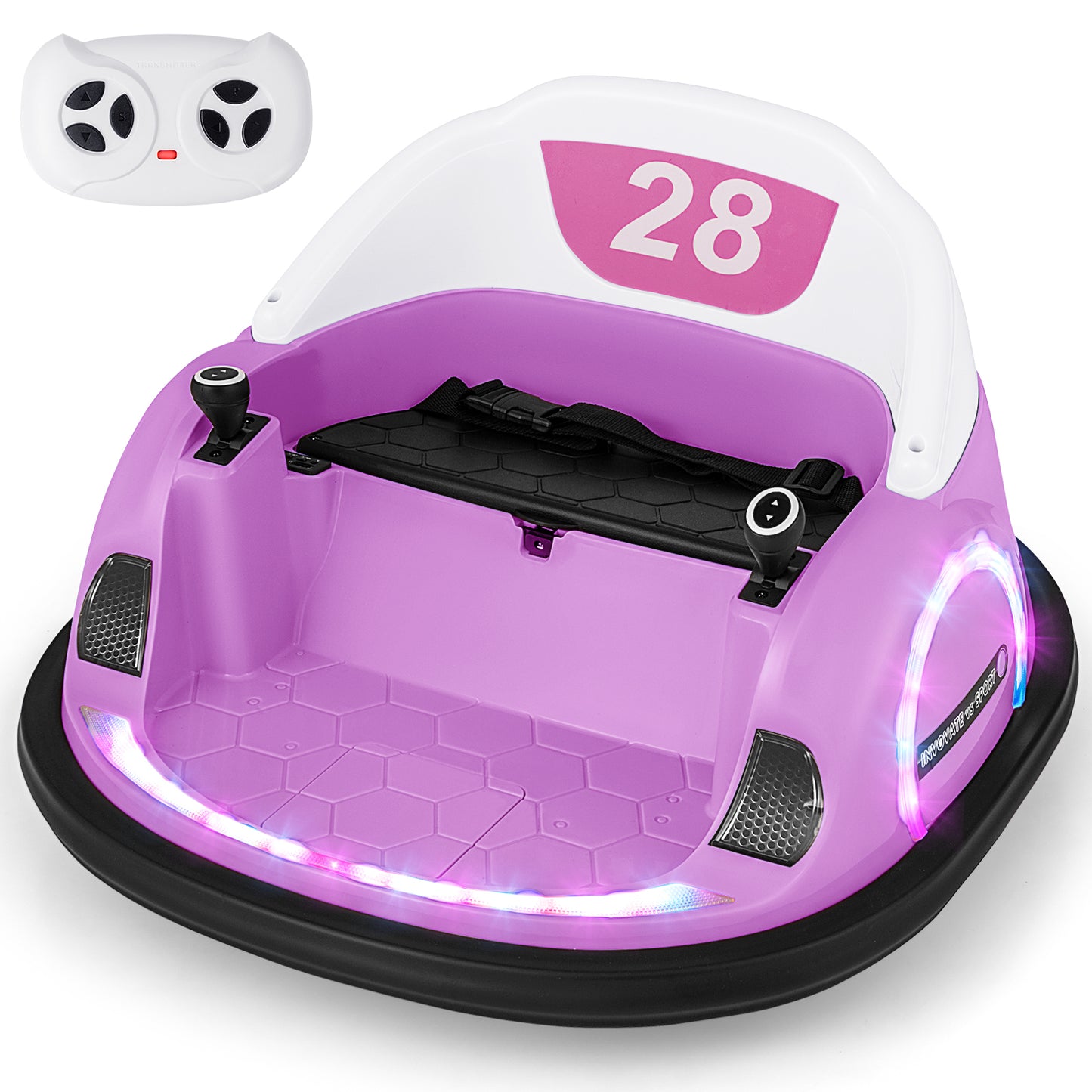 12V 360° Ride on Bumper Car for Toddlers with Remote Control, Pink Powered Ride On Toys at Gallery Canada