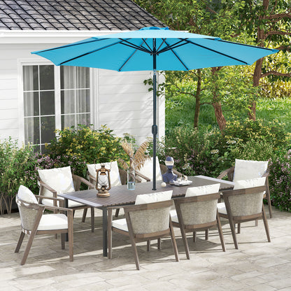 10 Feet Outdoor Patio Umbrella, Tilt Crank, Blue Outdoor Umbrellas at Gallery Canada