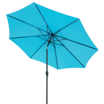 10 Feet Outdoor Patio Umbrella, Tilt Crank, Blue Outdoor Umbrellas Blue at Gallery Canada
