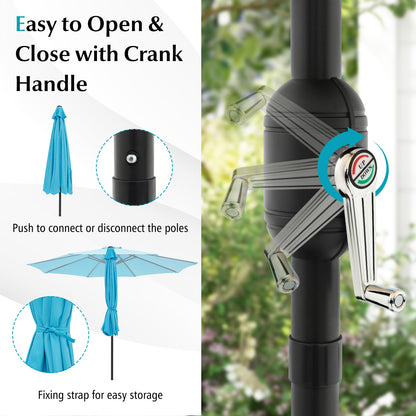 10 Feet Outdoor Patio Umbrella, Tilt Crank, Blue Outdoor Umbrellas at Gallery Canada