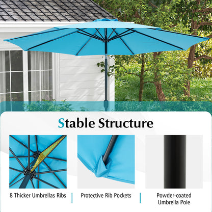 10 Feet Outdoor Patio Umbrella, Tilt Crank, Blue Outdoor Umbrellas at Gallery Canada