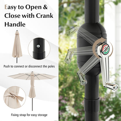 10 Feet Outdoor Patio Umbrella with Tilt Adjustment and Crank, Beige Outdoor Umbrellas at Gallery Canada