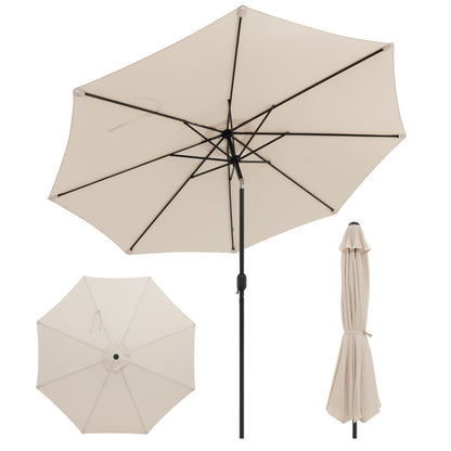 10 Feet Outdoor Patio Umbrella with Tilt Adjustment and Crank, Beige Outdoor Umbrellas at Gallery Canada