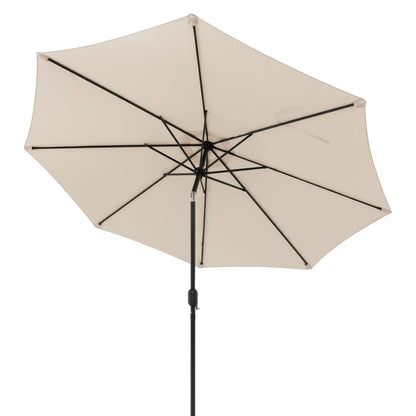 10 Feet Outdoor Patio Umbrella, Tilt Adjustment, Crank, Beige Outdoor Umbrellas Beige at Gallery Canada