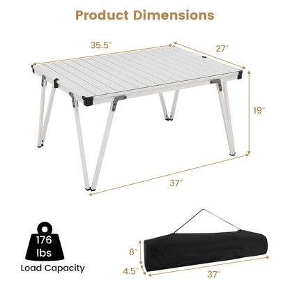 Folding Camping Table Picnic Table with Storage Bag and Waterproof Desktop, Silver Picnic Tables at Gallery Canada