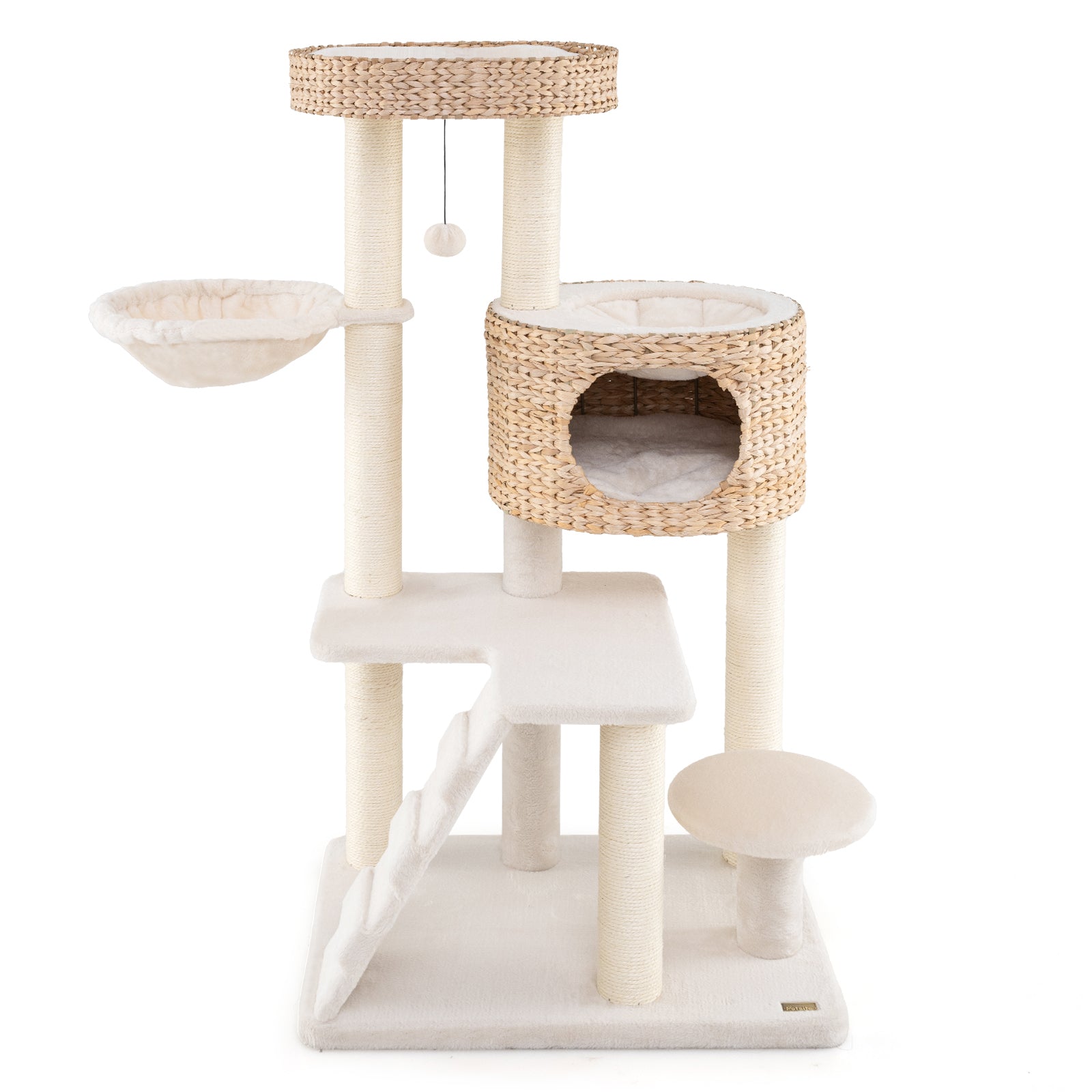 Modern Cat Tree for Indoor Cats with Cattail Fluff Condo and Top Perch, Natural Cat Trees Condos & Scratchers Natural at Gallery Canada