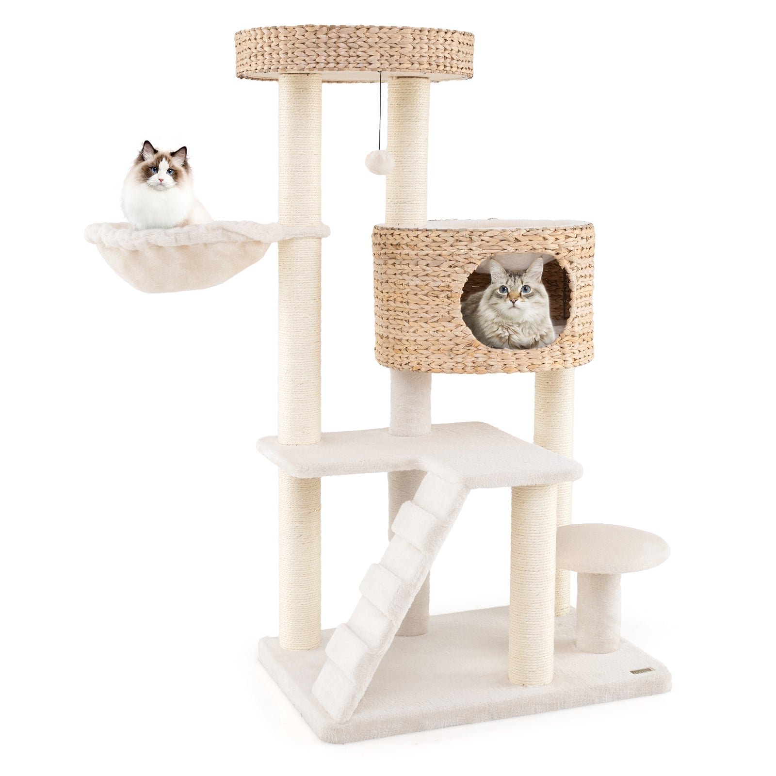 Modern Cat Tree for Indoor Cats with Cattail Fluff Condo and Top Perch, Natural Cat Trees Condos & Scratchers at Gallery Canada
