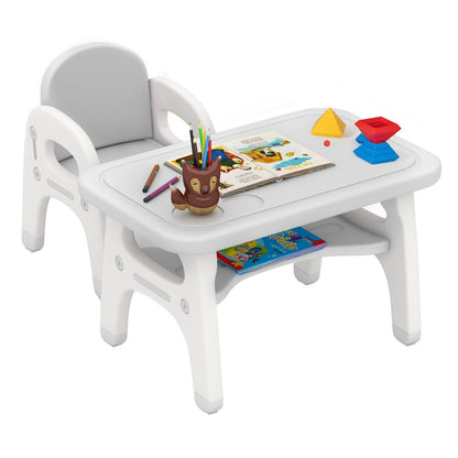 Kids Activity Table And Chair Set, Montessori Toys, Gray Kids Table & Chair Sets Gray at Gallery Canada