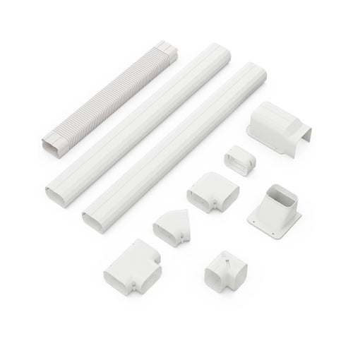 4 Inches W Mini Decorative PVC Slim Line Cover Kit-4 inches, White