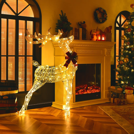 Lighted Standing Reindeer With Stakes, Christmas Decoration, White Christmas Decor & Accessories White at Gallery Canada