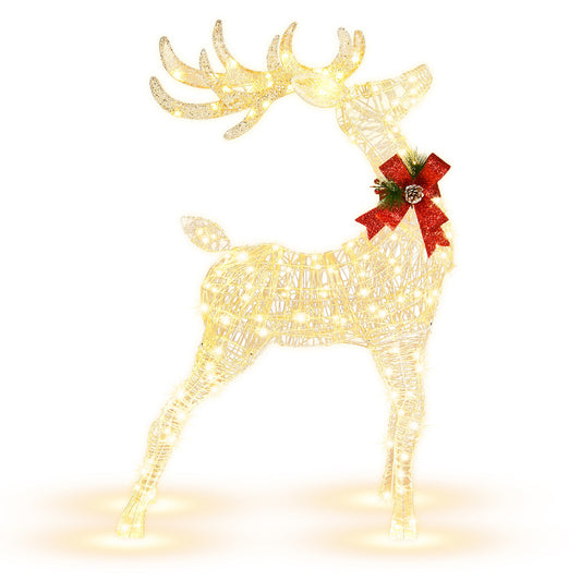 Lighted Standing Reindeer With Stakes, Christmas Decoration, White Christmas Decor & Accessories White at Gallery Canada