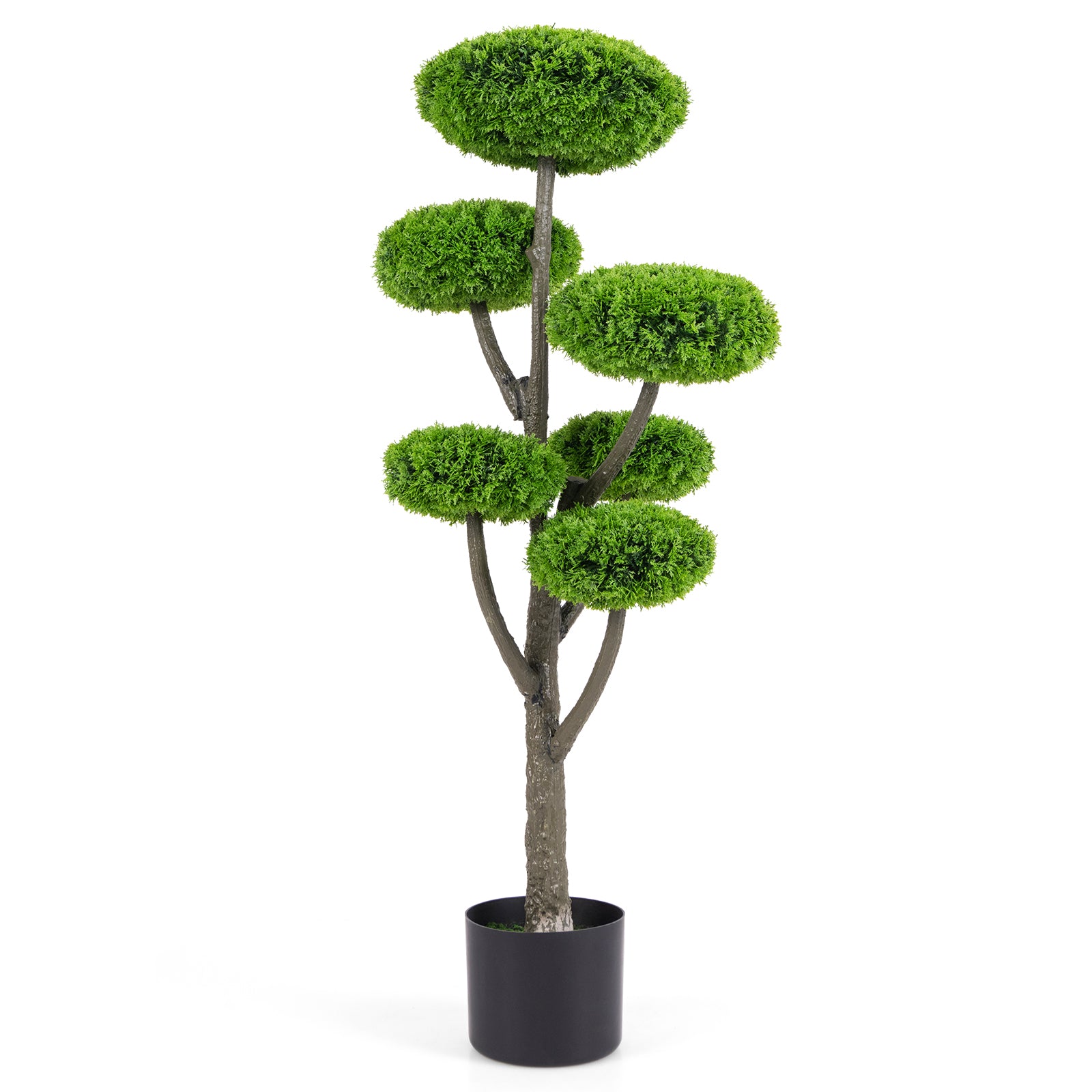 6 Ball Artificial Cypress Topiary Ball Tree with Weighted Pot for Porch, Green Faux Plants Green at Gallery Canada