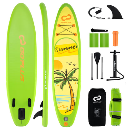Planche à Paddle Gonflable Debout, 3 Ailerons, L, Vert