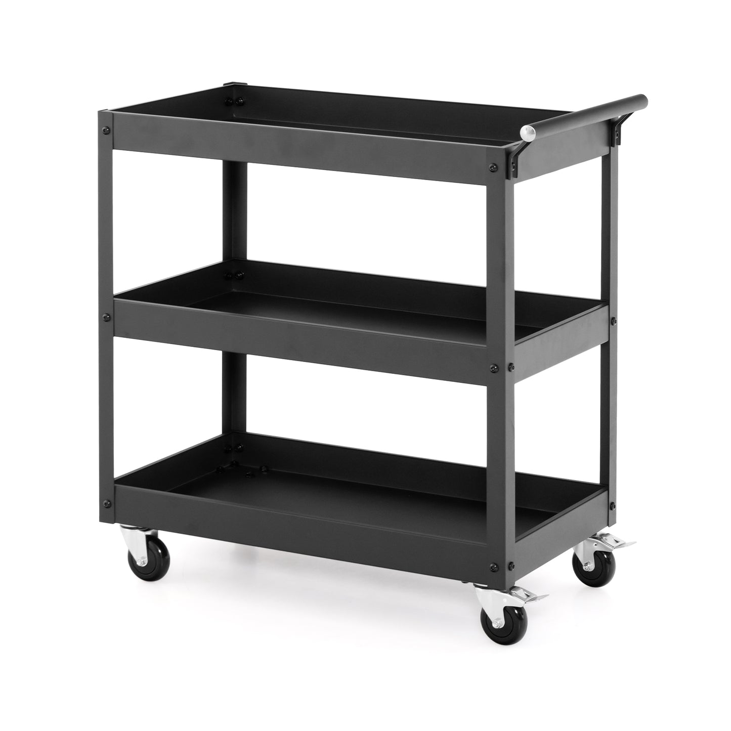 3-Tier Utility Cart, Rolling Metal Cart, Black Kitchen Islands & Carts at Gallery Canada