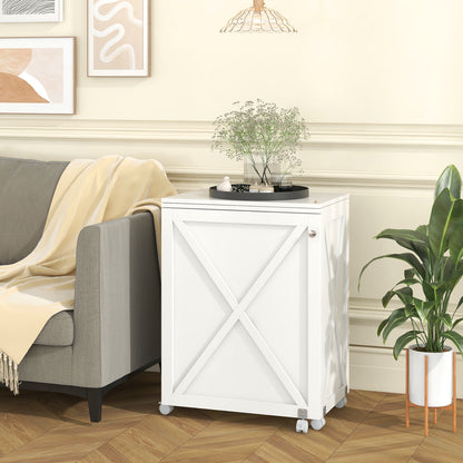 Folding Sewing Table with Storage Shelf and 5 Lockable Wheel, White Sewing Tables at Gallery Canada