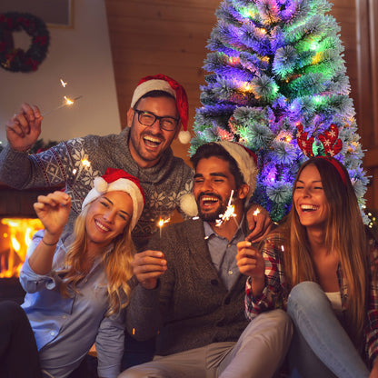 Pre-Lit Hinged Christmas Tree with Remote Control Lights-6', White Christmas Tree at Gallery Canada