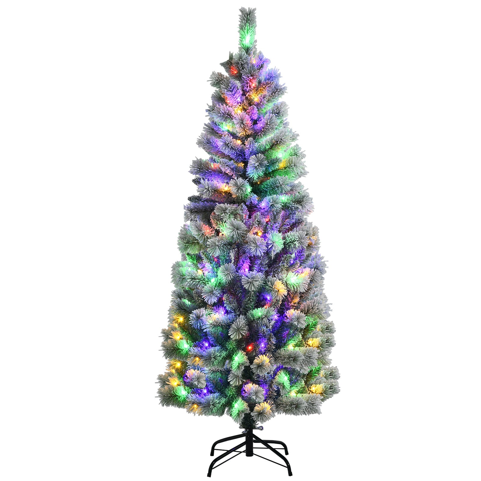 Pre-Lit Hinged Christmas Tree with Remote Control Lights-6', White Christmas Tree 6 ft at Gallery Canada