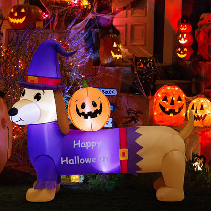 Halloween Inflatable Dachshund Dog, 5 Feet, Pumpkin, Purple Halloween at Gallery Canada