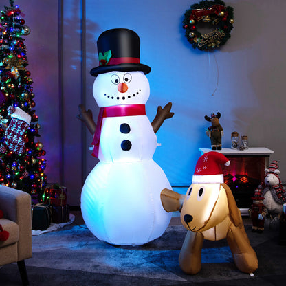 6 Feet Tall Inflatable Snowman and Dog Set Christmas Decoration with LED Lights, White Christmas Inflatables at Gallery Canada