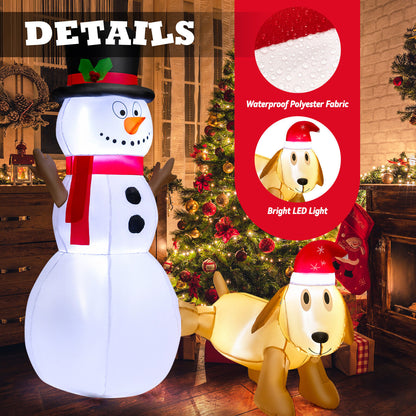6 Feet Tall Inflatable Snowman and Dog Set Christmas Decoration with LED Lights, White Christmas Inflatables at Gallery Canada