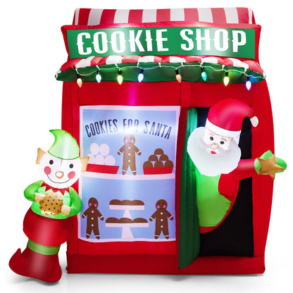 6.3 Feet Inflatable Gingerbread Cookie Shop, Red Christmas Inflatables at Gallery Canada