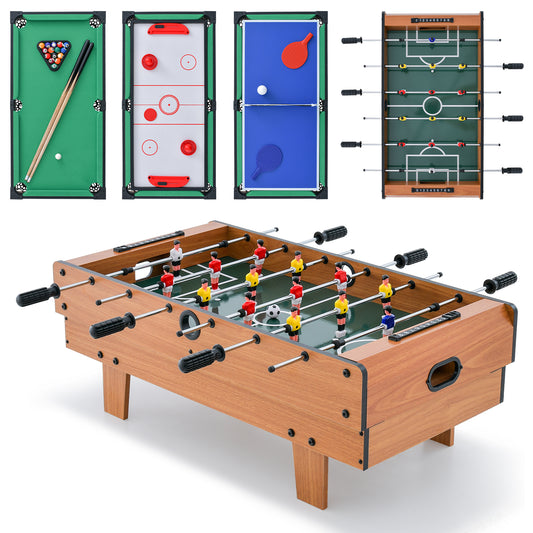 4-In-1 Combo Game Table, Foosball With Billiards And Hockey, Brown Game Room Brown at Gallery Canada