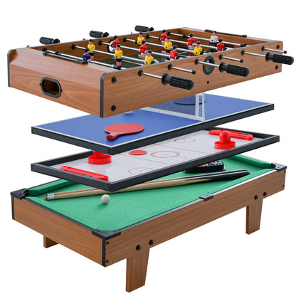 4-In-1 Combo Game Table, Foosball With Billiards And Hockey, Brown Game Room at Gallery Canada