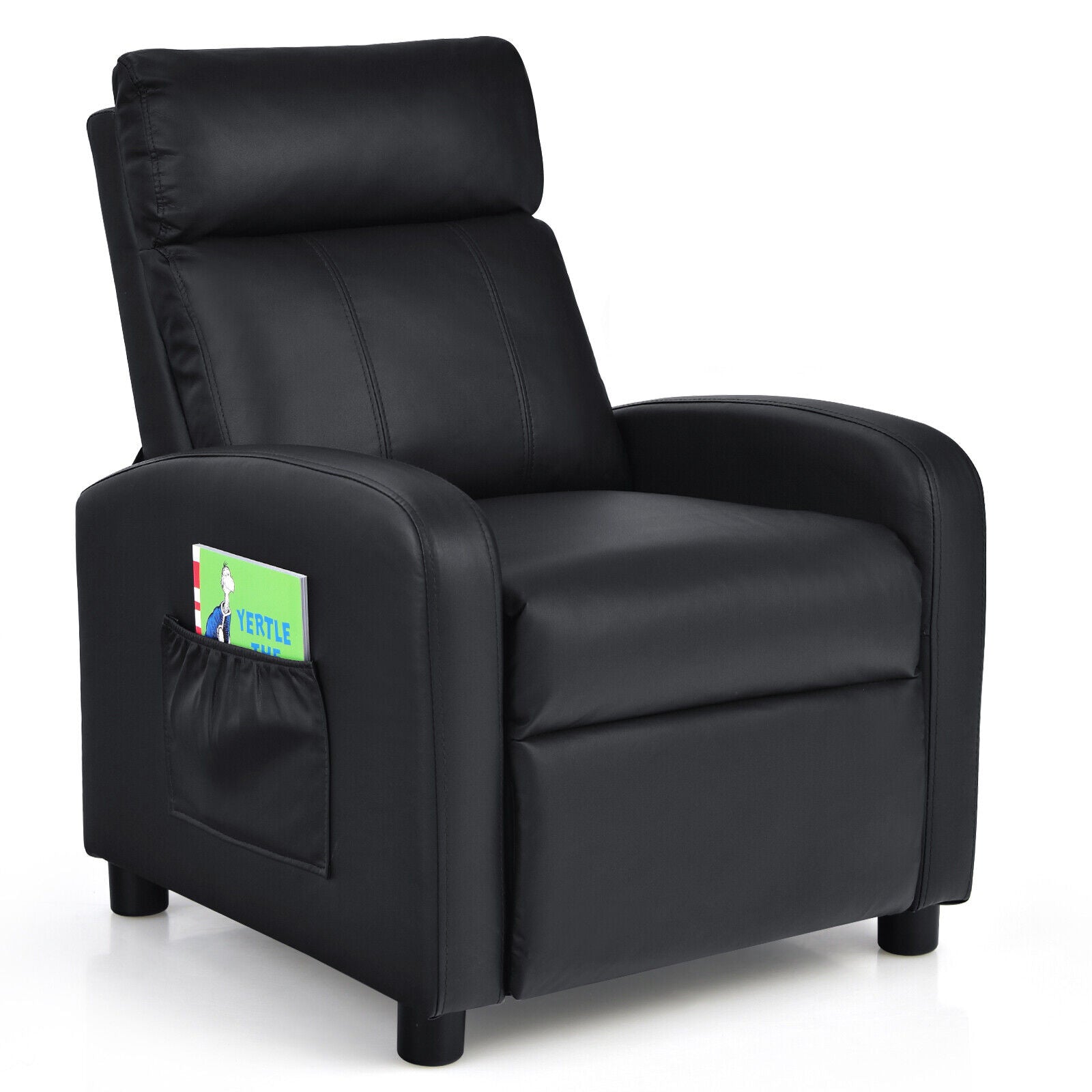 Ergonomic PU Leather Kids Recliner Lounge Sofa for 3-12 Age Group, Black Kids Chairs & Seating Black at Gallery Canada