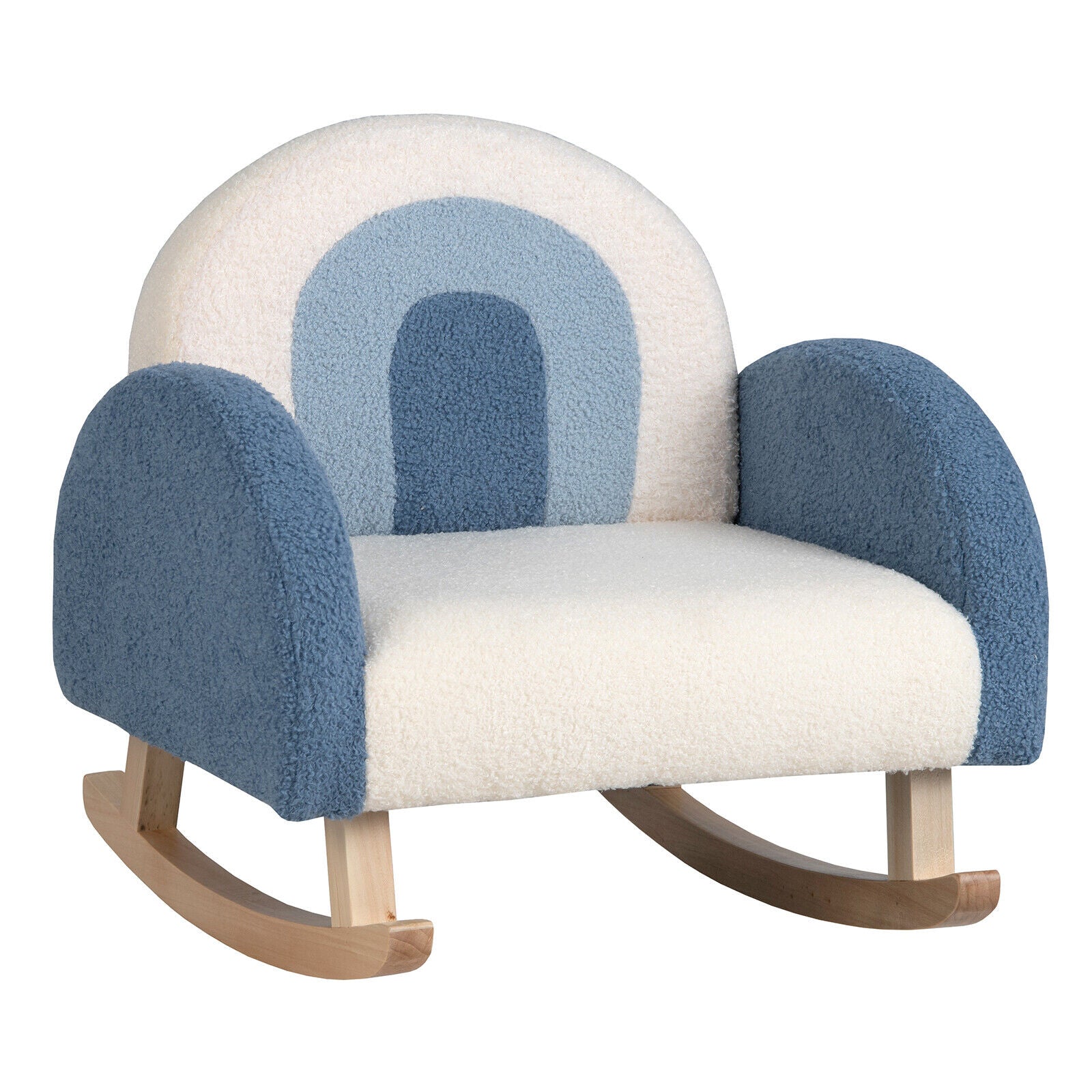 Kids Rocking Chair Children Velvet Upholstered Sofa with Solid Wood Legs, Blue Kids Chairs & Seating at Gallery Canada