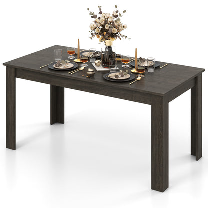 63 Inch Rectangular Modern Dining Kitchen Table, Gray Dining Tables at Gallery Canada