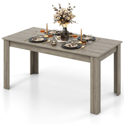 63 Inch Rectangular Modern Dining Kitchen Table, Light Gray Dining Tables at Gallery Canada