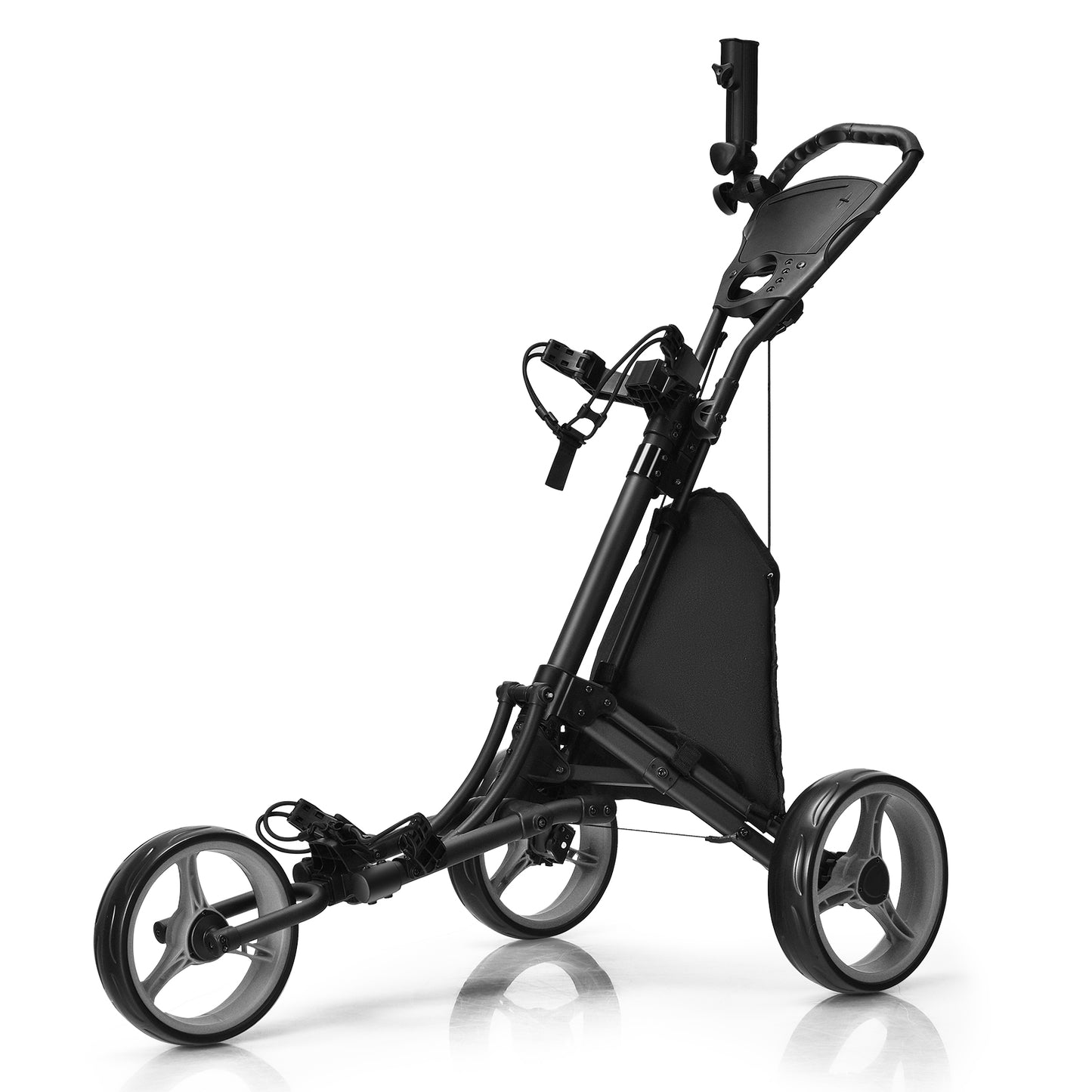 Folding 3 Wheel Golf Push Cart, Adjustable Handle, Gray Golf at Gallery Canada