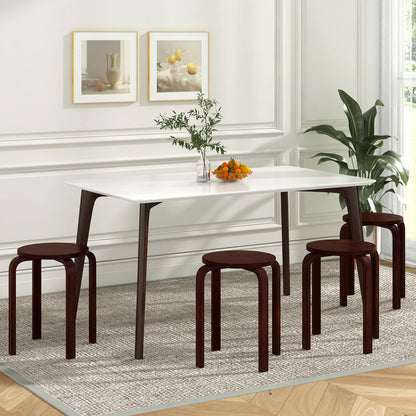 Set Of 4 18 Inch Stackable Bentwood Dining Chairs, Round Top, Dark Brown Dining Chairs at Gallery Canada