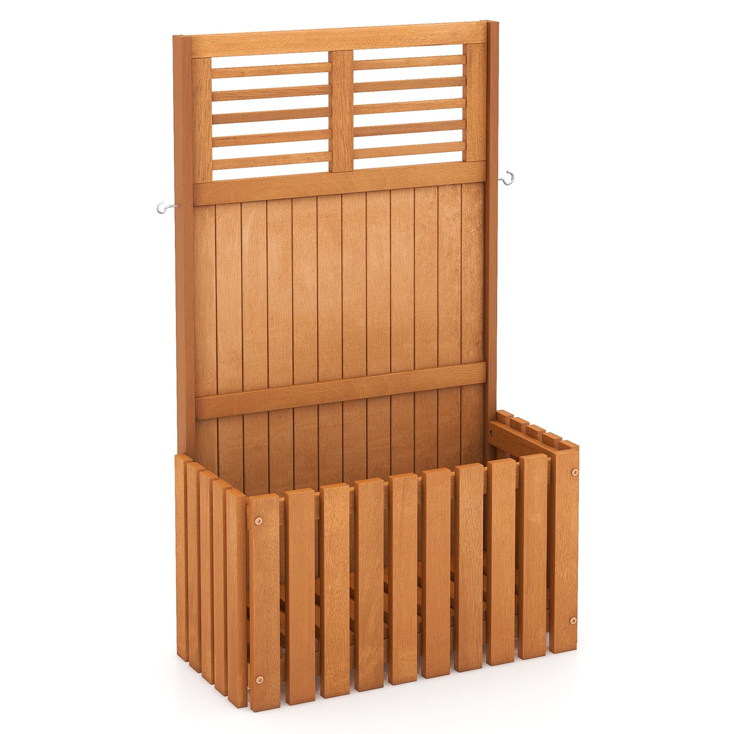 Wooden Raised Garden Bed With Privacy Screen, Natural Raised Garden Beds Natural at Gallery Canada