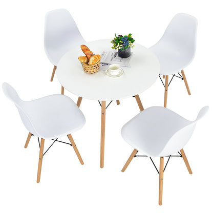 5 Pieces Table Set With Solid Wood Leg For Dining Room, White Dining Room Sets at Gallery Canada