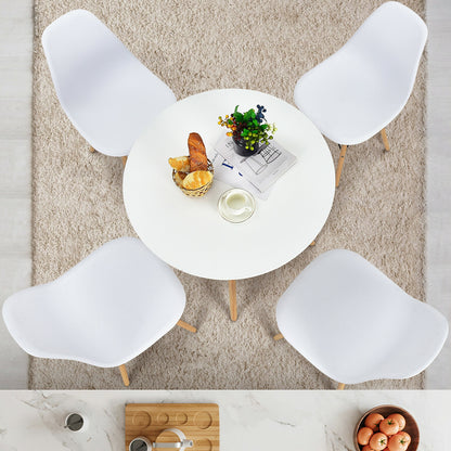 5 Pieces Table Set With Solid Wood Leg For Dining Room, White Dining Room Sets at Gallery Canada