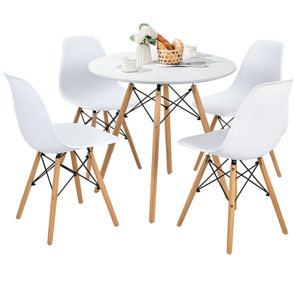 5 Pieces Table Set With Solid Wood Leg For Dining Room, White Dining Room Sets at Gallery Canada