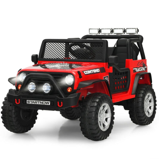 12V Kids Electric Ride On Truck with Remote Control and Operation Lever, Red Powered Ride On Toys Red at Gallery Canada
