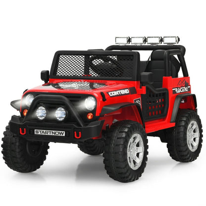 12V Kids Electric Ride On Truck with Remote Control and Operation Lever, Red Powered Ride On Toys at Gallery Canada