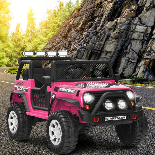 12V Kids Electric Ride On Truck with Remote Control and Operation Lever, Pink Powered Ride On Toys Pink at Gallery Canada