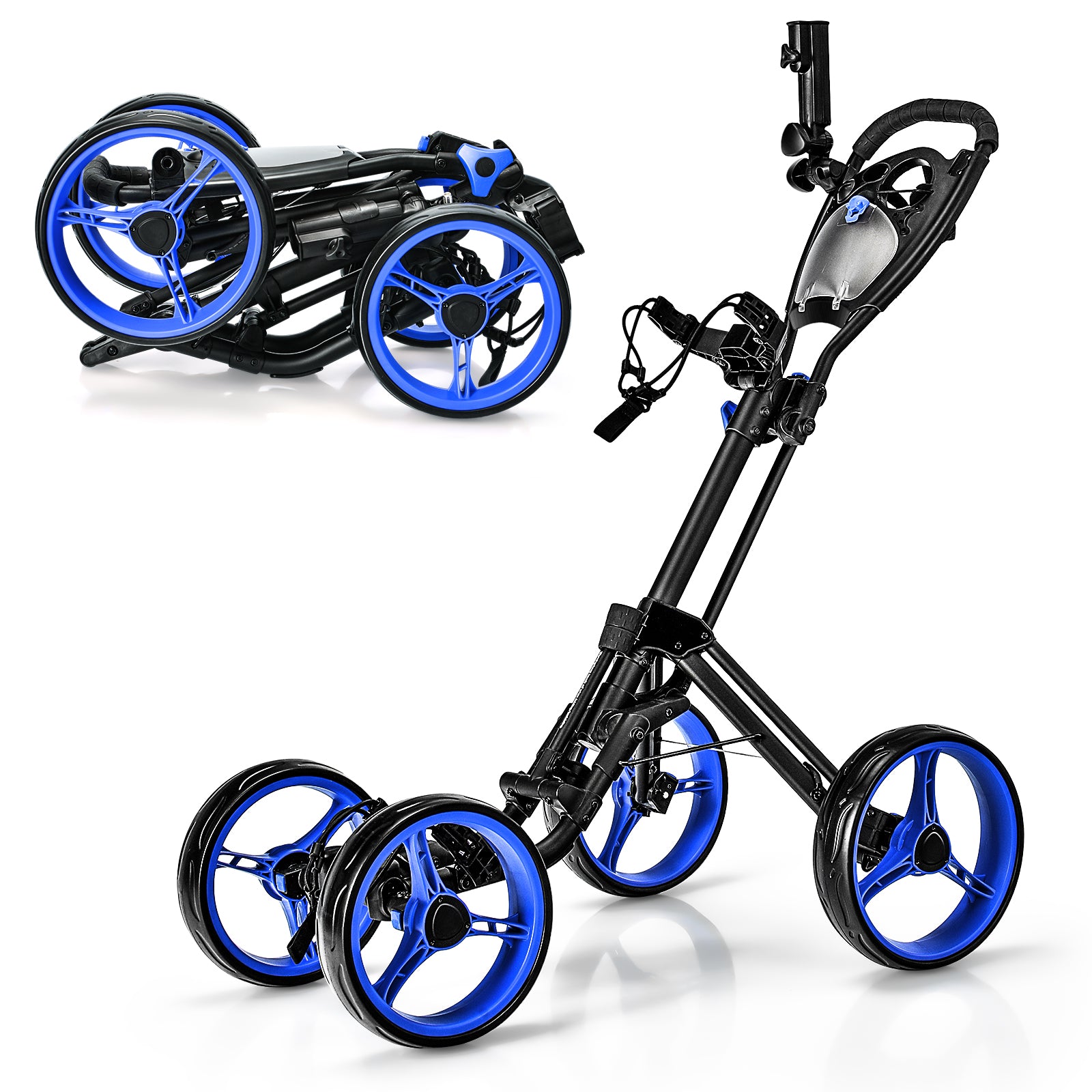 Trestle Computer Desk Indoor Office Workstation with Removable Shelf, Blue Golf at Gallery Canada