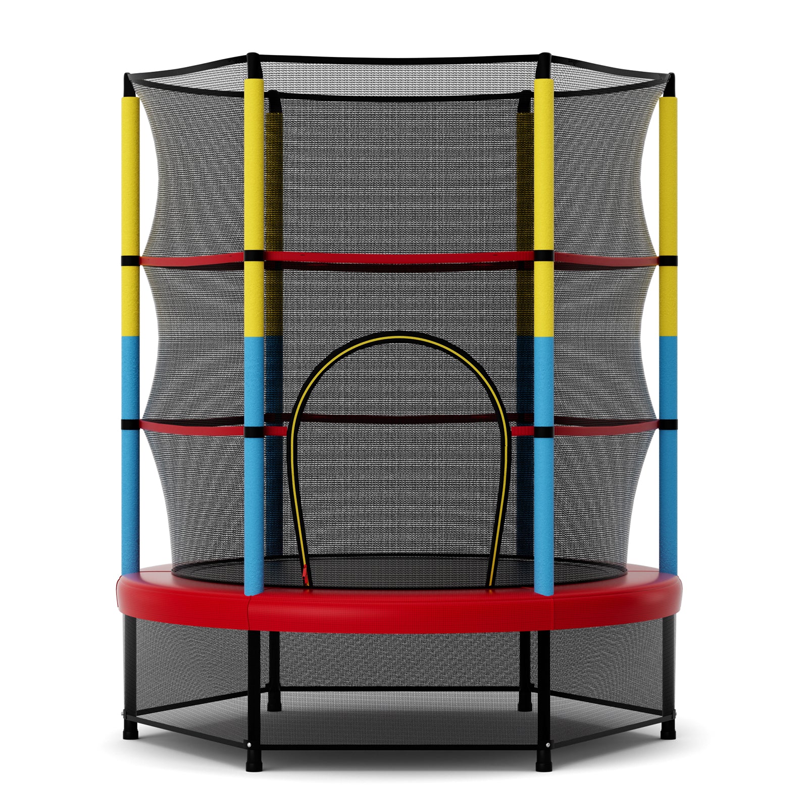 55 Inch Mini Trampoline for Kids with Safety Enclosure Net for Indoor Outdoor, Yellow Trampolines Multicolor at Gallery Canada