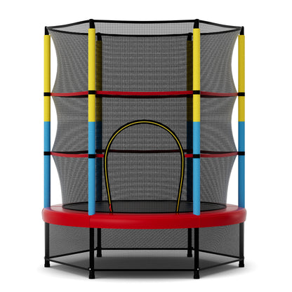 55 Inch Mini Trampoline for Kids with Safety Enclosure Net for Indoor Outdoor, Yellow Trampolines Multicolor at Gallery Canada