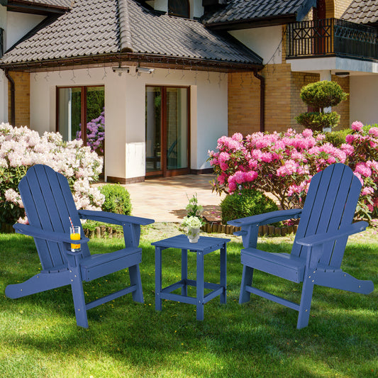 Outdoor Adirondack Chair With Built-In Cup Holder, Navy Adirondack Chairs Navy at Gallery Canada