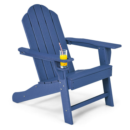 Outdoor Adirondack Chair With Built-In Cup Holder, Navy Adirondack Chairs Navy at Gallery Canada