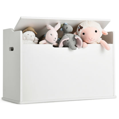 Kids Toy Wooden Flip-top Storage Box Chest Bench with Cushion Hinge, White Kids Storage at Gallery Canada