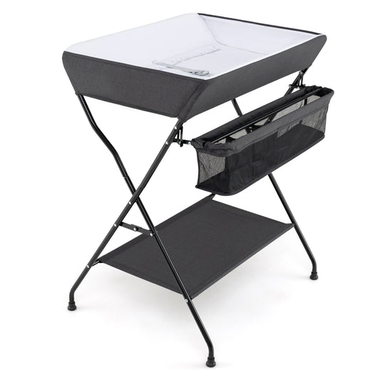 Baby Diaper Changing Table, Folding, Black Changing Tables Black at Gallery Canada